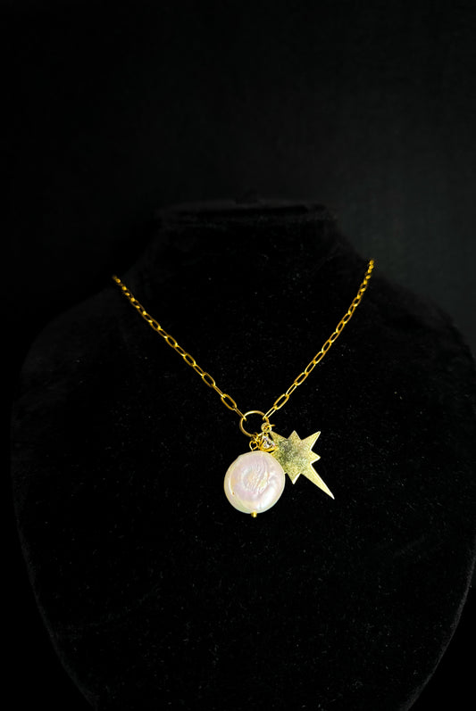 Collar de Estrella y Perla barroca