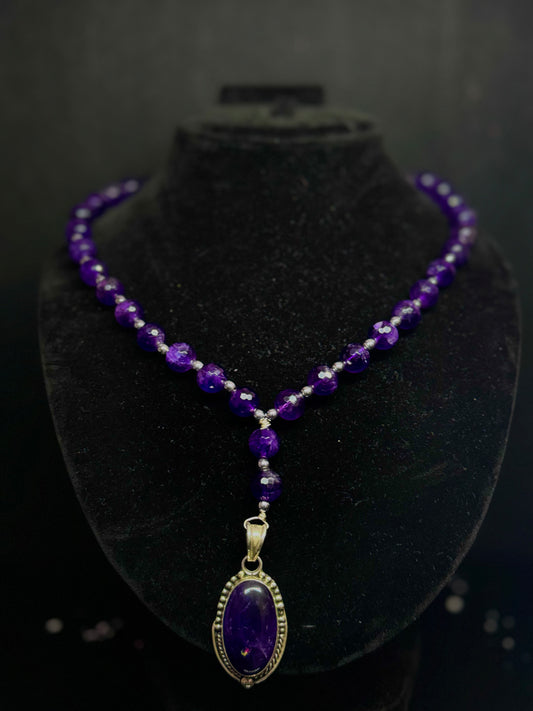 Collar de amatista y plata